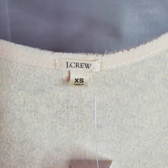 J. Crew NWT Sequin Tank Top Cream XS Cotton/Modal/Linen Blend - Picture 3 of 8
